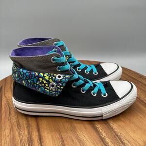 Converse Chuck Taylor All Star Hi Shoes Womens 6 Foldover Black Casual Skate